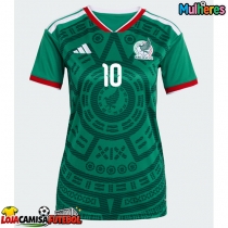 Camisa de Futebol México Alexis Vega #10 Equipamento Principal Mulheres Mundo 2026 Manga Curta